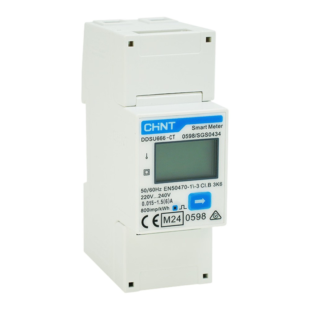 Compteur CHINT monophasé, avec transformateur de courant, Modbus RS485, DDSU666-CT